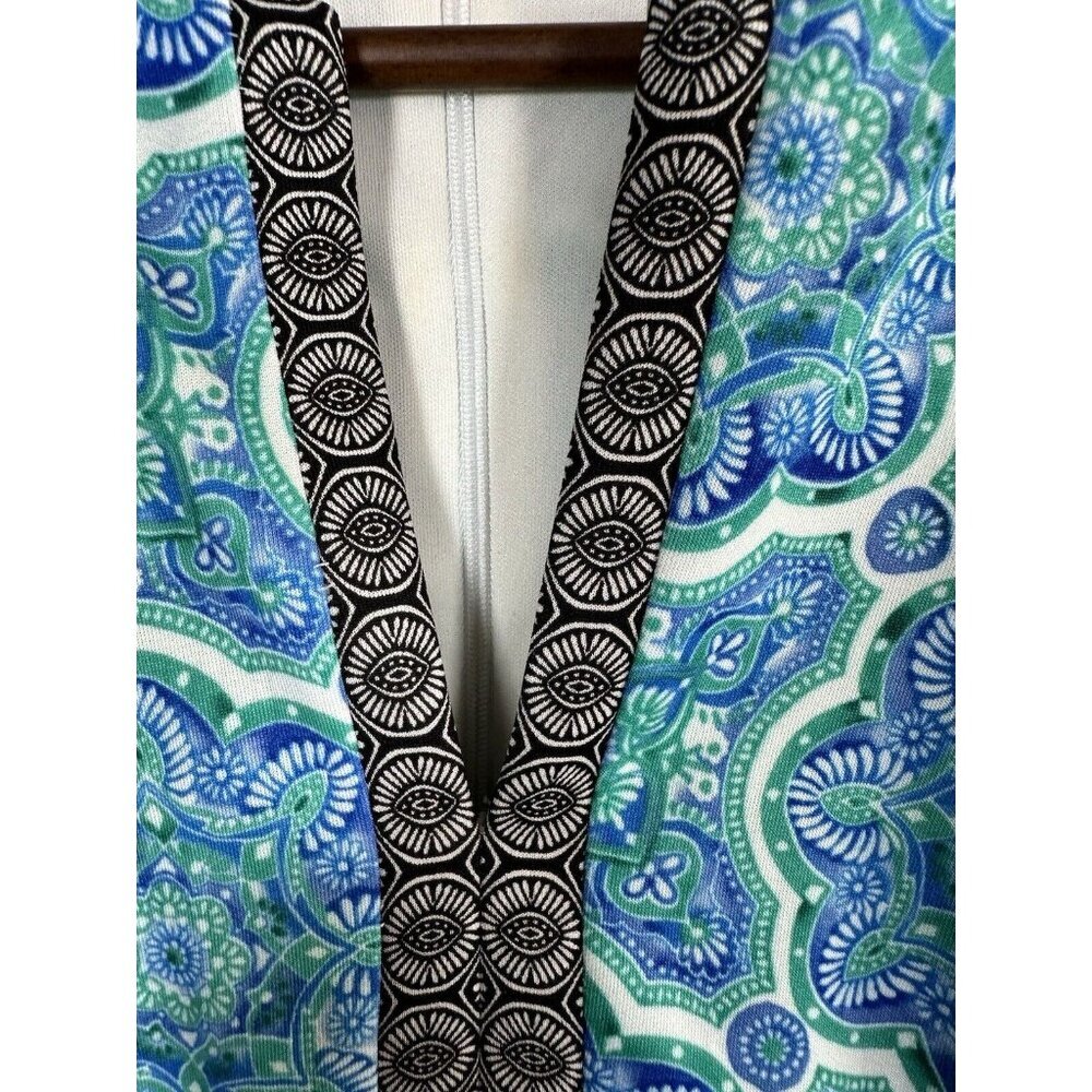 Roz & Ali Womens Blue/Black Floral Fit & Flare Sleeveless Dress Size 6 - Picture 9 of 10